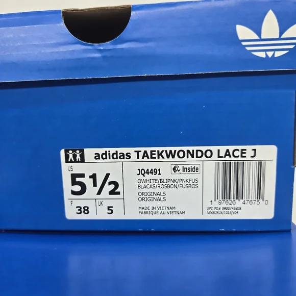 New adidas Taekwondo Off White Bliss Pink Big Girls Shoes Size 5.5 - Picture 8 of 8